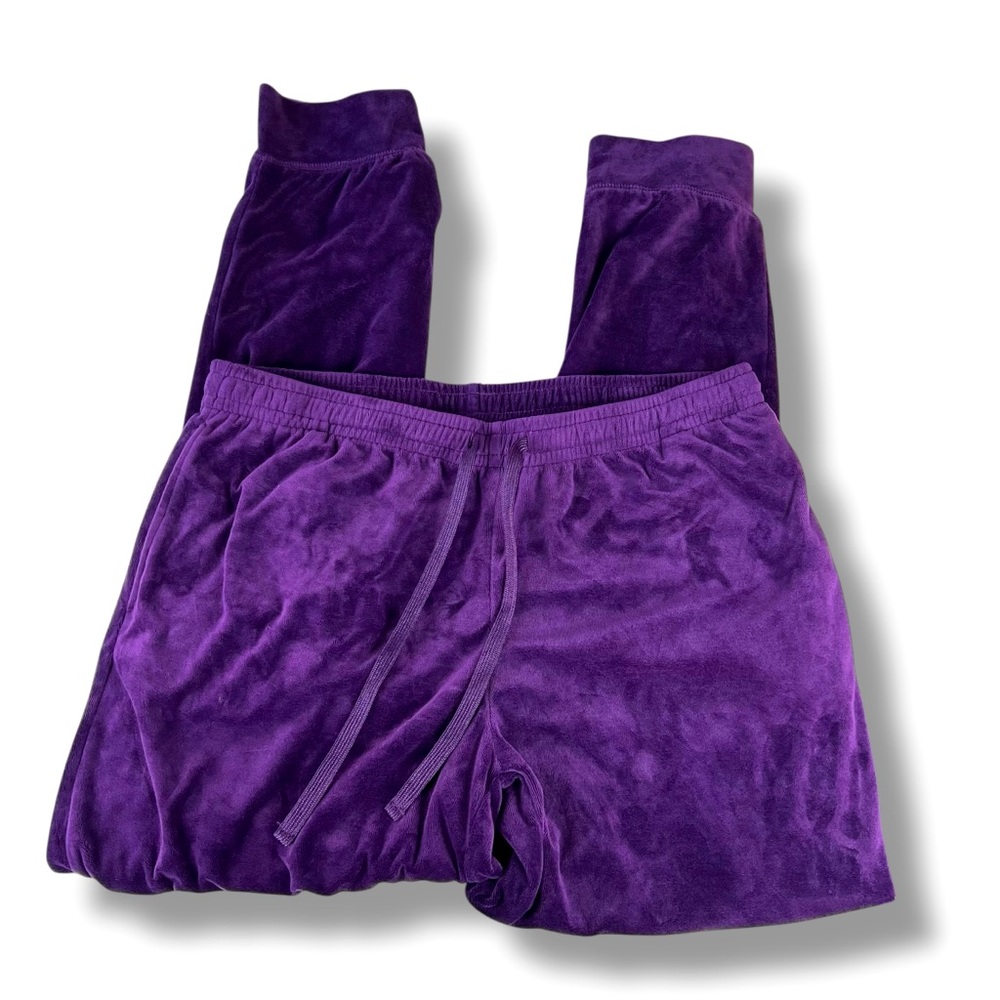 Hue Women's‎ Velour Lounge Pajama Pants Purple Size M Pockets